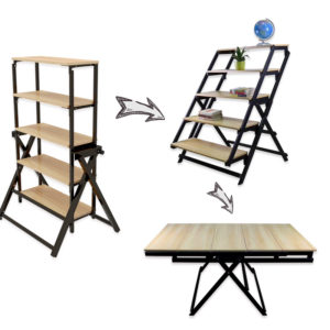 STELLAR Dinning Table Foldable Convertible Spin Storage shelf
